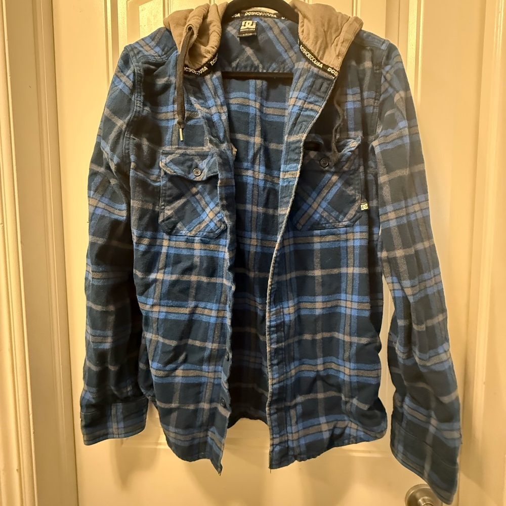 DC Blue and Black Plaid Men's Shirt Jacket